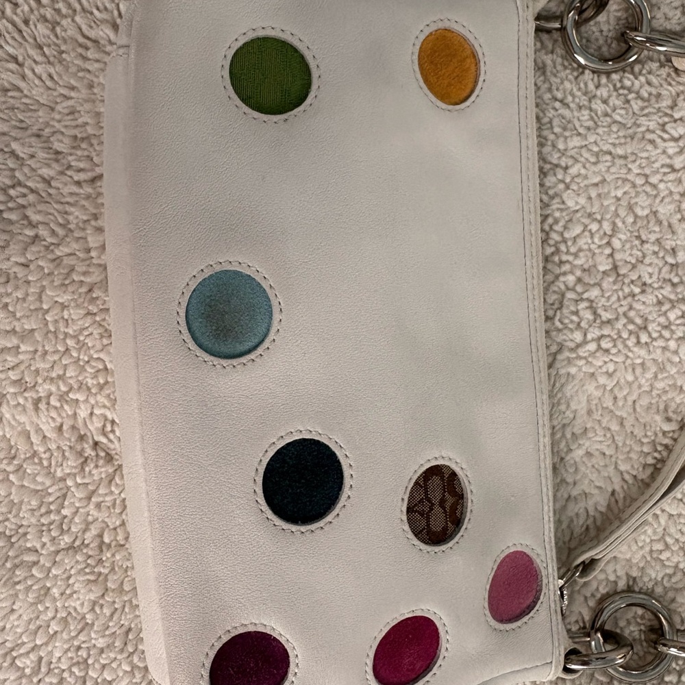 Coach White Polka Dot Special Edition Pouchette - Picture 4 of 11
